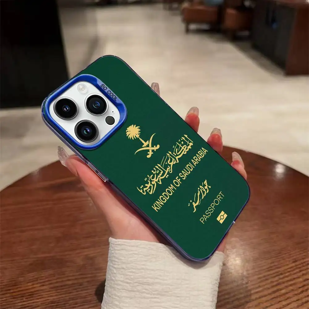 حافظة هاتف لهاتف آيفون 17,16,15,14,13,12,11,Pro,Max,Plus,E,SE4,Air,Mini Colorful TPU المملكة العربية السعودية جواز سفر غطاء ناعم رائع #5