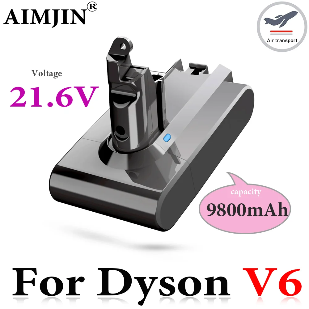 

V6 21.6V 9800mAh Replacement Battery For Dyson V6 Li-ion Vacuum Cleaner SV09 SV07 SV03 DC58 DC61 DC62 DC74 V6 965874-02