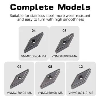 10片裝 VNMG160404/08 YZ5018 硬質合金刀片,適用於CNC車床車削刀具 - VNMG 刀片,僅適用於鋼製零件 6 最佳銷售 vnmg - №6