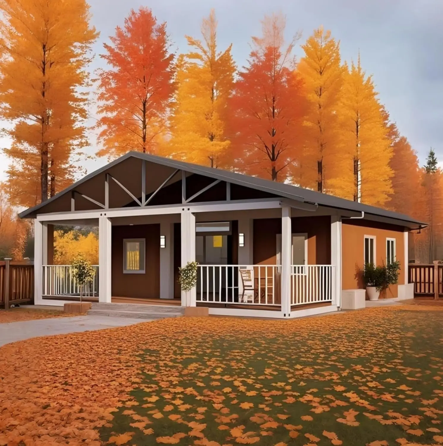 Casa pequeña prefabricada móvil de 19x20 pies con 2 dormitorios, 1 baño completo y cocina, hogar plegable Modular expandible
