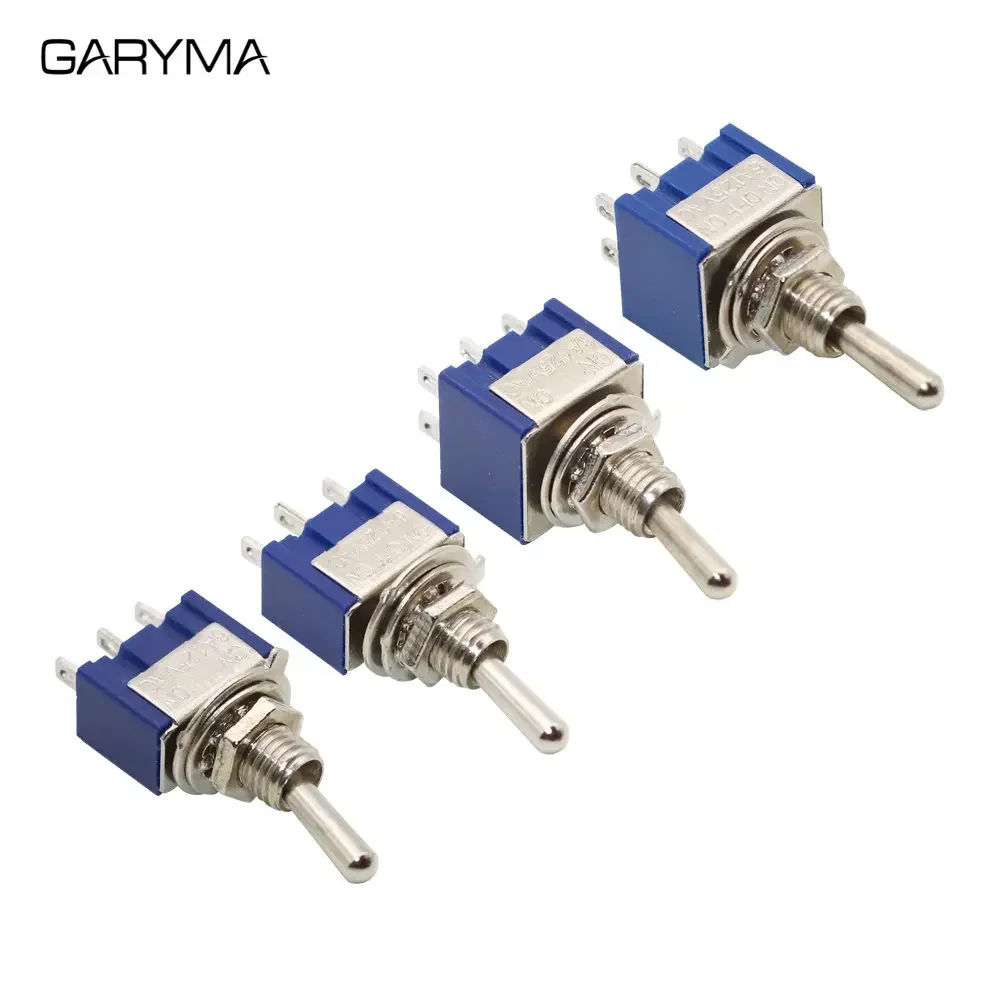 5Pcs Toggle Switch ON-OFF/ON-OFF-ON 3/6 Pin 2/3 Position Latching MTS-102 103 202 203 3A250V/6A125V Power Button Switch Car