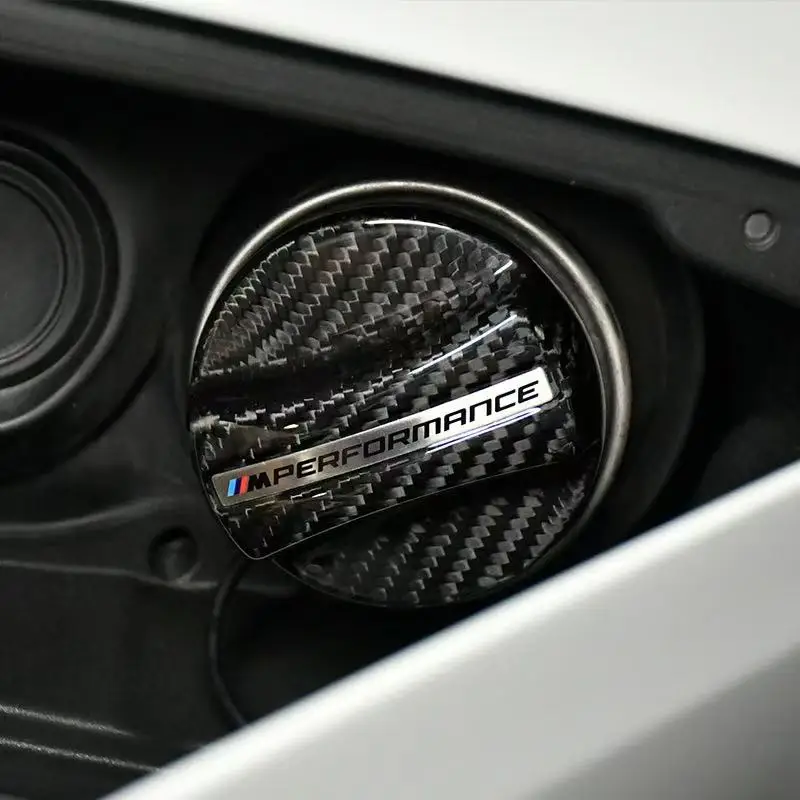 Para BMW Performance E46 E90 E60 F20 X1 F10 F30 X3 E70 E39, Adornos de Fibra de Carbono para la Tapa del Tanque de Combustible