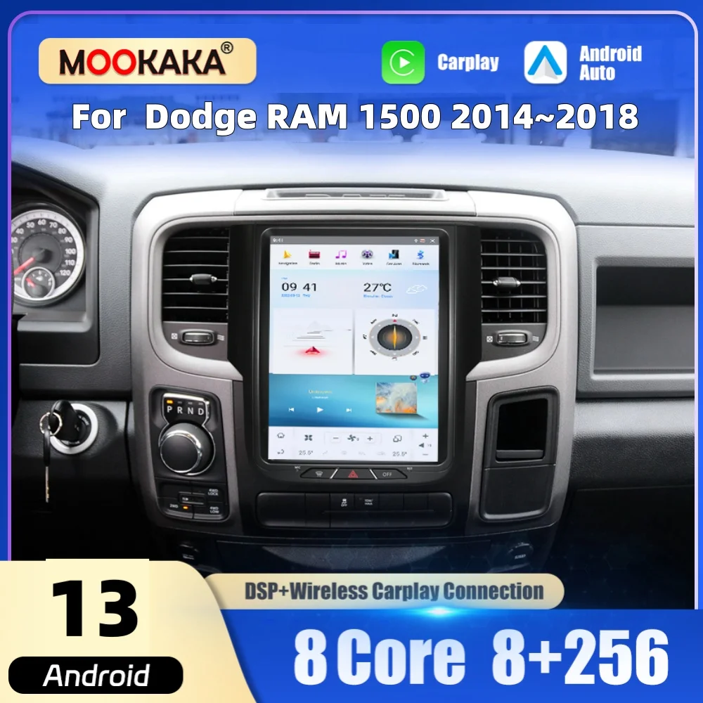 12,1 Zoll Auto-Multimedia-Player Android-Bildschirm für Dodge RAM 1500 2014~2018 Autoradio Stereo GPS Navi CarPlay Auto-Headunit