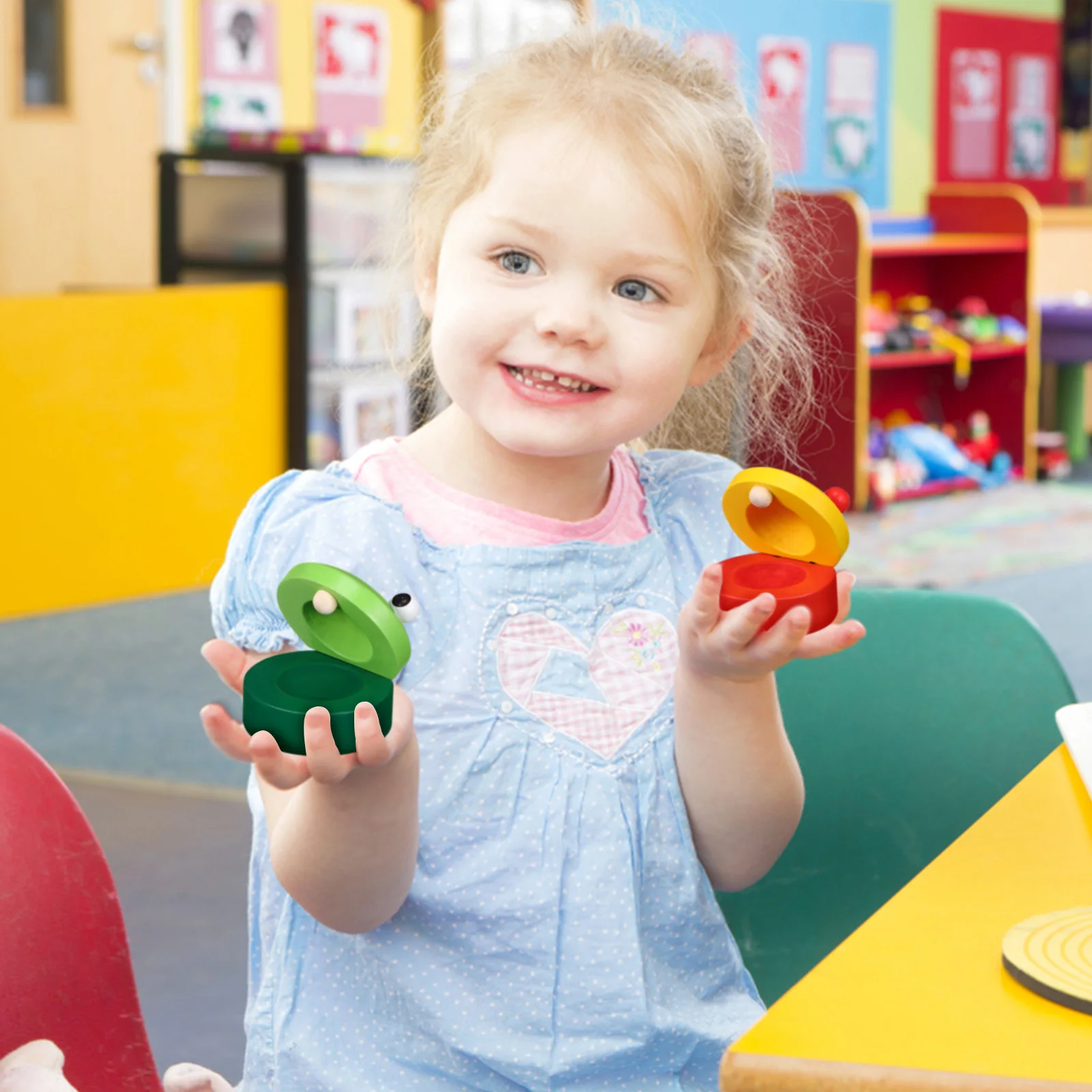 

10Pcs Colorful Cartoon Castanets Mini Castanets Wooden Finger Castanet for Hand-Eye Coordination Educational Musical