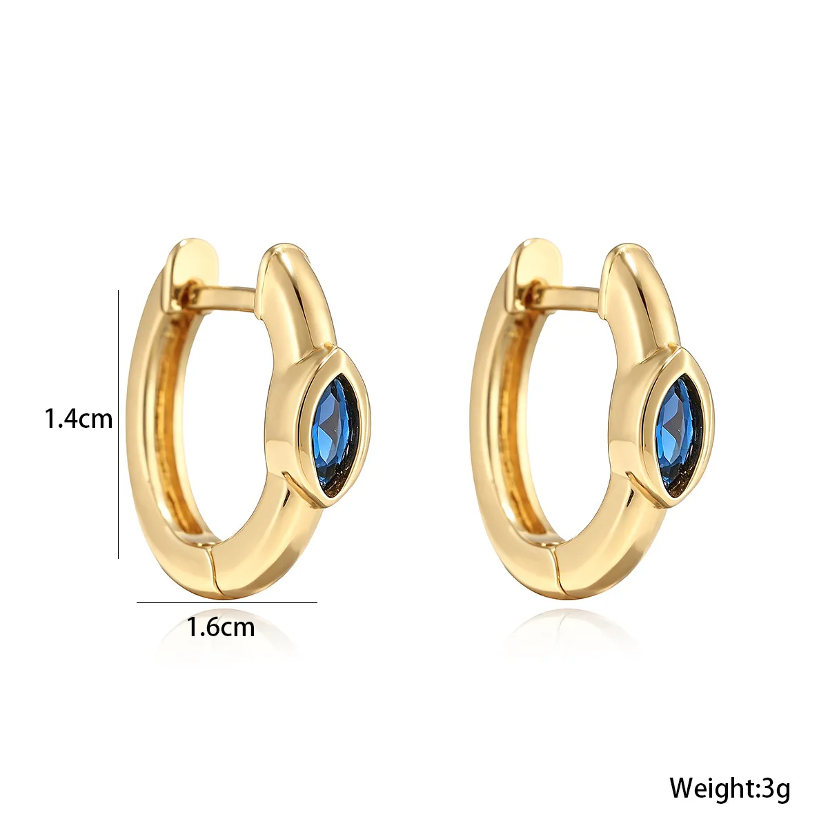 GANPUP Glänzende Zirkon-Augen-Creolen für Damen, Modische Neue Ohrpiercing-Schmuckstücke, Geschenk für Party und Hochzeit – Detail 1