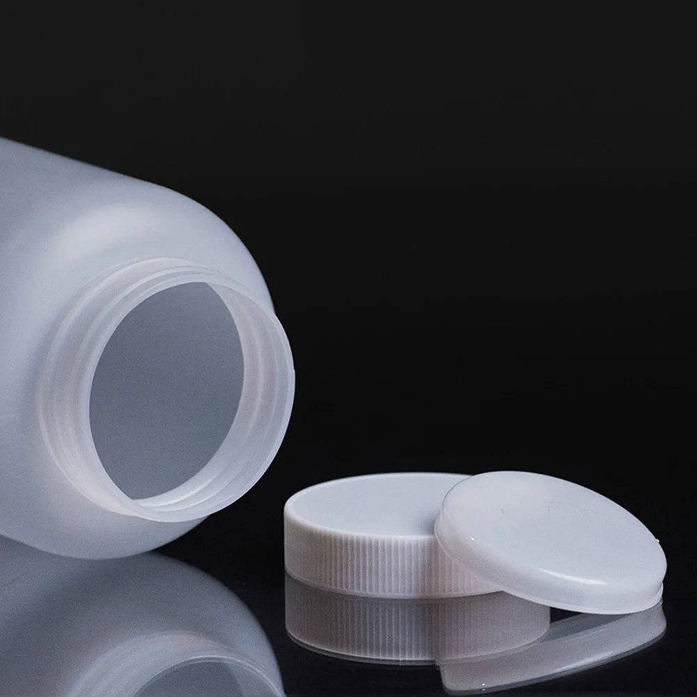 1Set Reagent Bottle Thickened Wide Mouth Plastic Biochemical Storage Bottle 500Ml Leakproof Scale Design Multipurpose Liquid