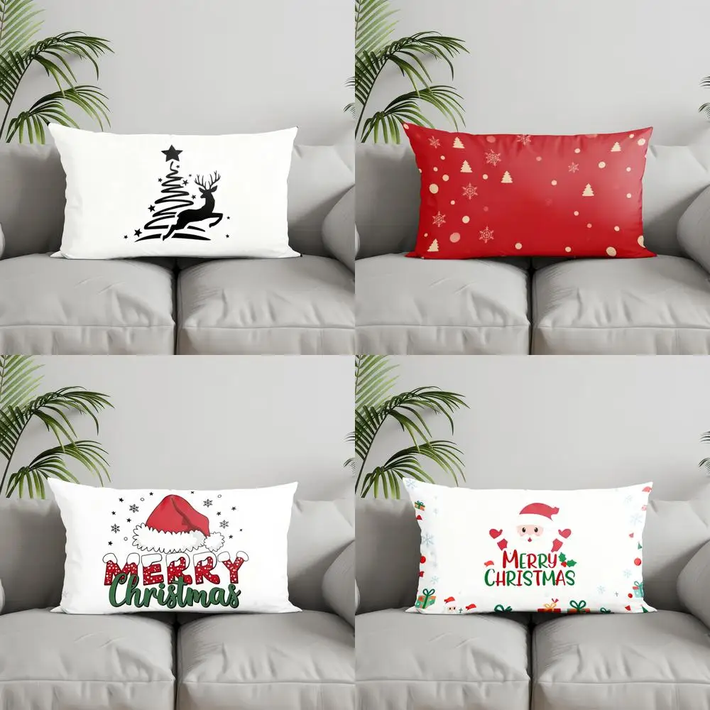 ديكور المنزل الغزلان ونجمة عيد الميلاد وسادة غطاء مناسبة ل أريكة غرفة نوم سيارة وسادة غطاء وسادة مستطيلة الظهر وسادة #1