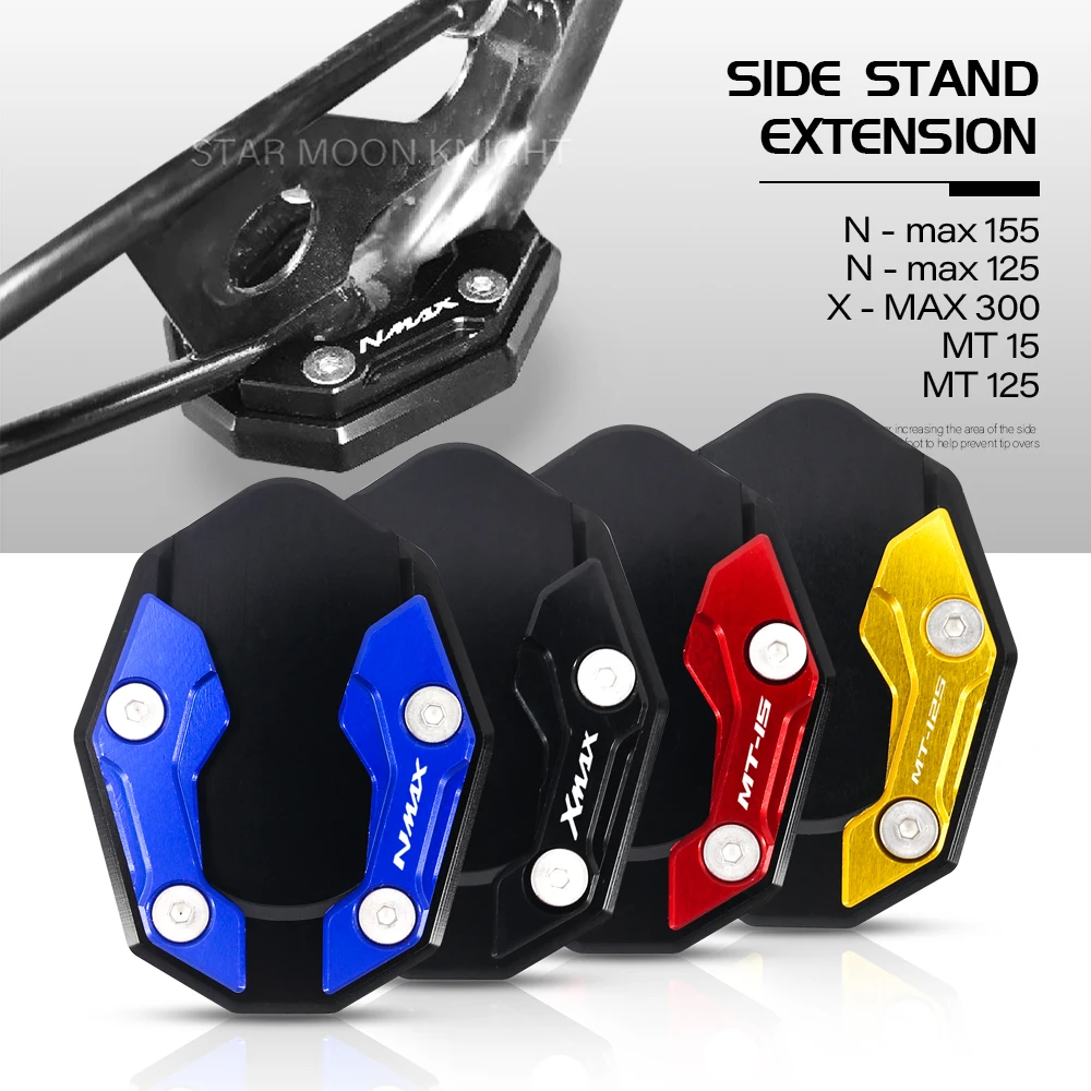 Motorcycle Kickstand Side Stand Support Enlarge Extension For YAMAHA NMAX155 NMAX125 N-MAX 125 155 XMAX X-MAX 300 MT15 MT125