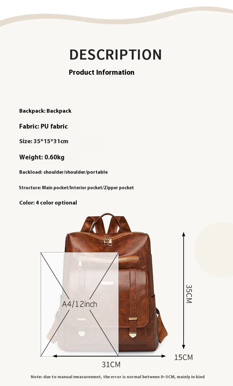 New Arrival Backpack Purse for Women PU Leather Anti Theft Travel Purse Shoulder Bags