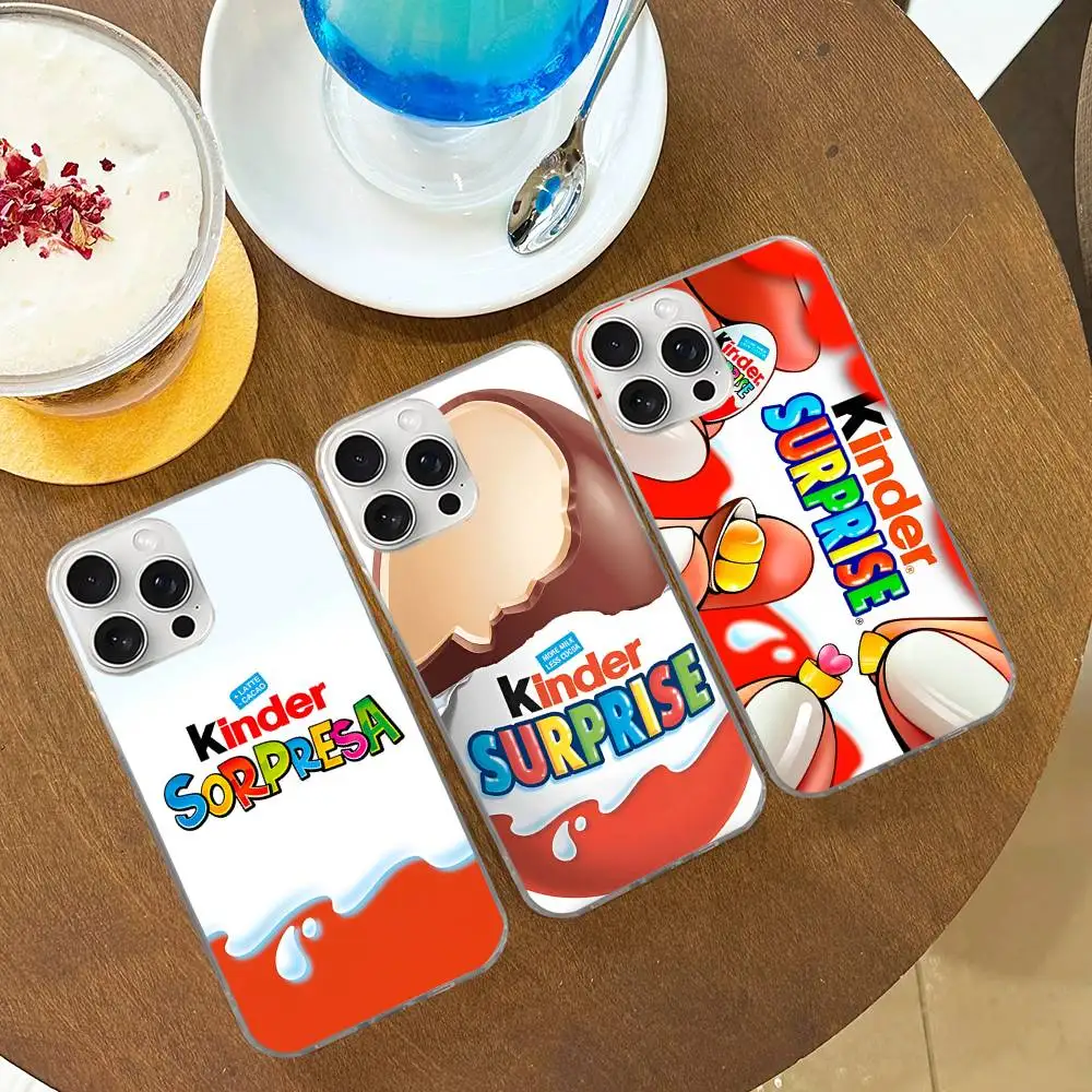 Funda para Teléfono con Diseño de Huevo KINDER JOY Sorpresa, para iPhone 17 16 15 14 13 12 11 Plus Pro Max, Satinada, Colorida y Brillante