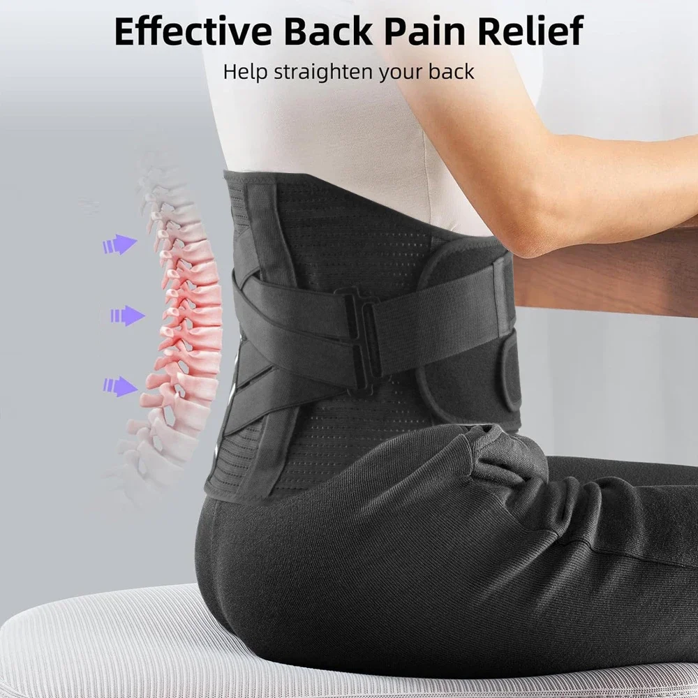 

Ортез для спины для женщин и мужчин с эргономичными изогнутыми шинами для поддержки позвоночника, Ортез для спины для нижней части спины, осанки, работы, тяжелой атлетики