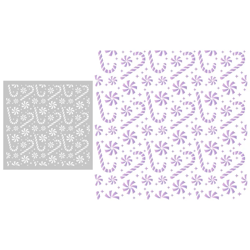 

1PC Winter Snowflake Cane Plastic Stencils For Decor DIY Scrapbooking Supplies Stencil For Cards Albums Background