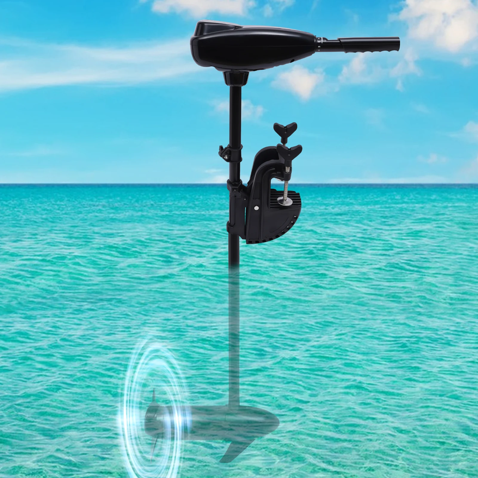800 W elektrischer Außenbordmotor, 1,2 PS, elektrischer Trolling-Außenbordmotor, Motor aus reinem Kupfer, 25 kg Schub für Boote bis zu 4 m