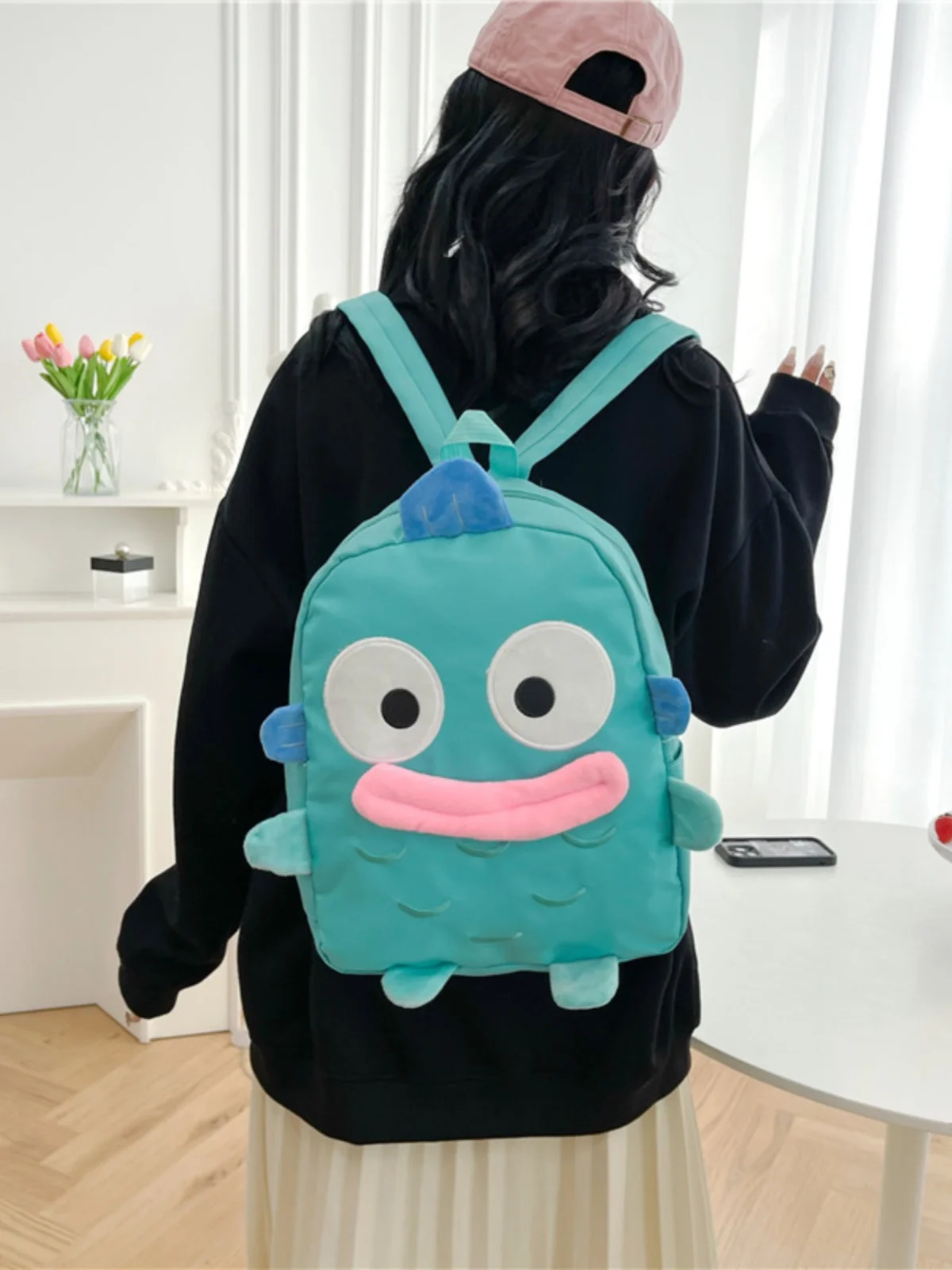 

Large Capaci Cartoon Mermaid Han Dun Bapa Student Simple Match Ugly Fi Cute Bapa Casual Animal ape Plu Material