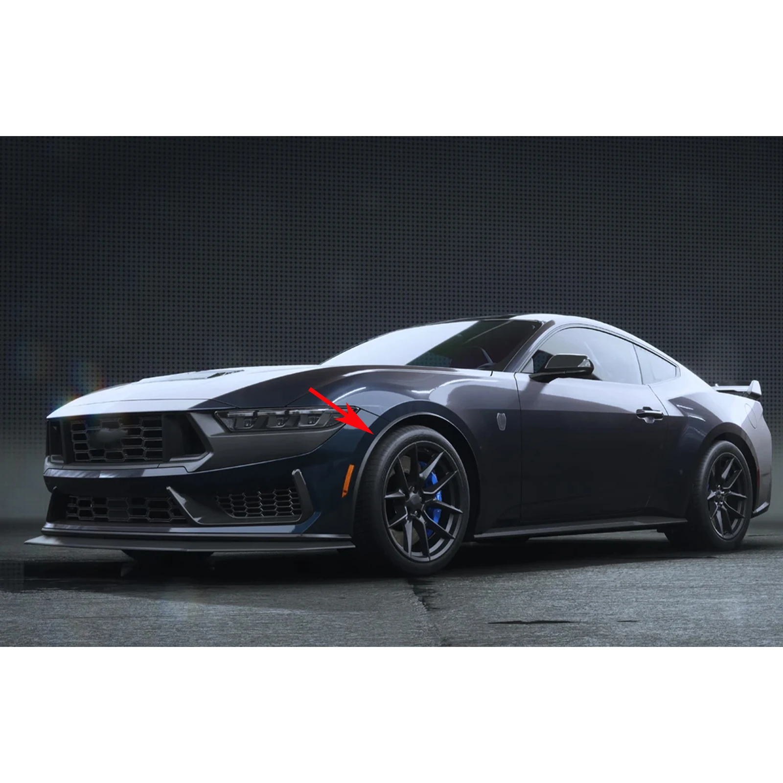 Front Wheel Eyebrow Arch Molding Fender Flare Mudguards Carbon Look For Ford Mustang S650 GT Ecoboost 2024 2025 APair