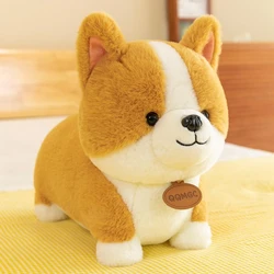 Cute Corgi Dog Throw Pillow, brinquedo de pelúcia macio e confortável, Action Figure, cama infantil dormindo, presente de aniversário, 35cm