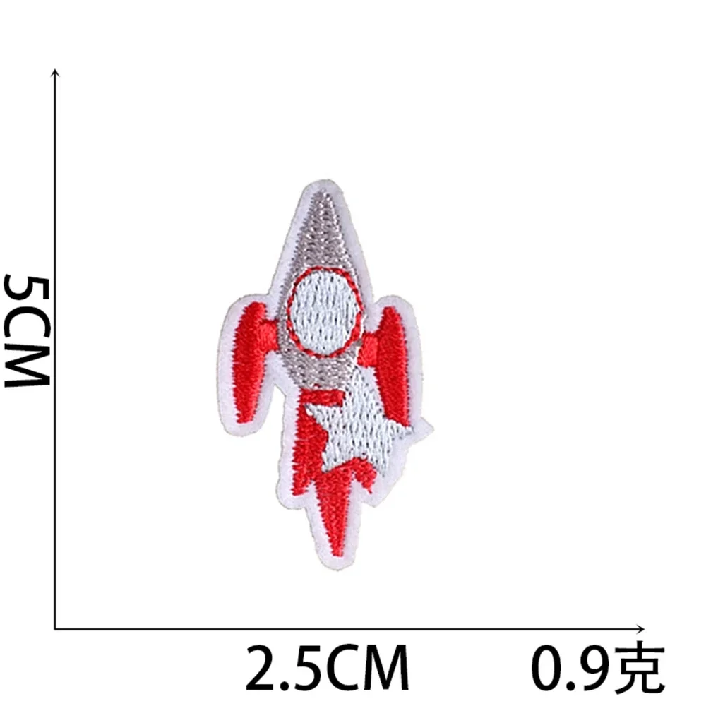 Parche bordado para planchar, parches para ropa, bolsillo, cohete, pegatinas para ropa, costura de tela, aplique adhesivo térmico Fusible