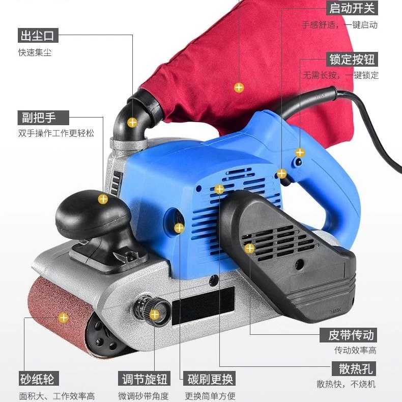 

Premium High Power 4 Inch Belt Sander Portable Sander Woodworking Flat Sander Sand Mill Polishing Machine Durable