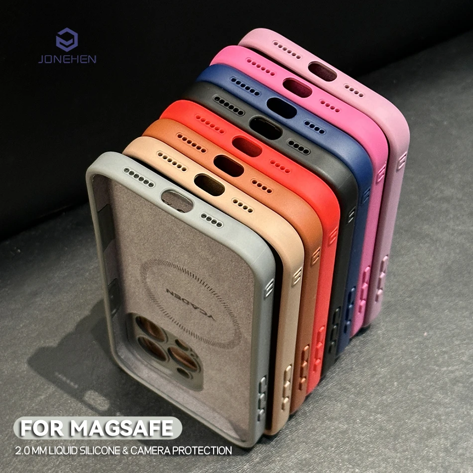 Магнитный гладкий чехол для Magsafe Liquid Silicone Case для iPhone 16 Plus 17 Air 15 14 13 12 Pro Max Len Protect Противоударный чехол