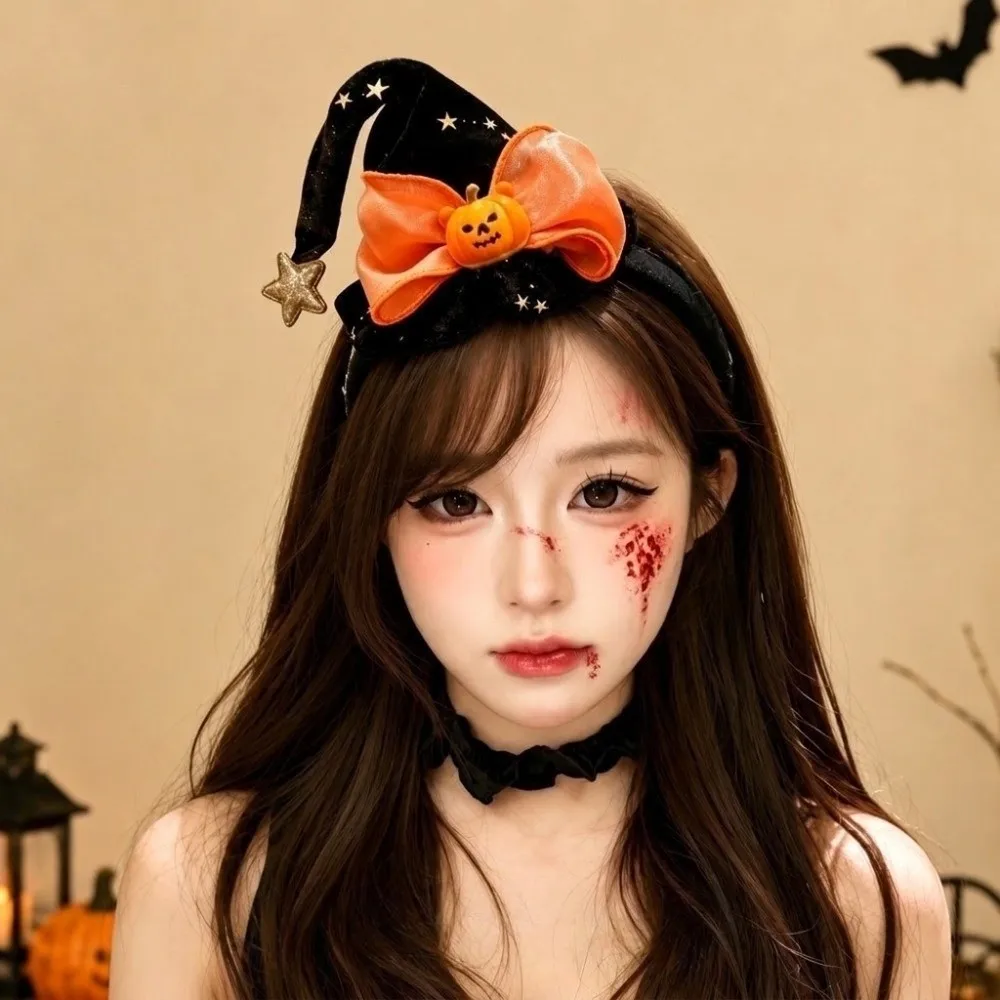 Personality Spider Halloween Headband Pumpkin Ghost Witch Hat Headband Cartoon Party Decor Hat Halloween Party Hair Band Girl