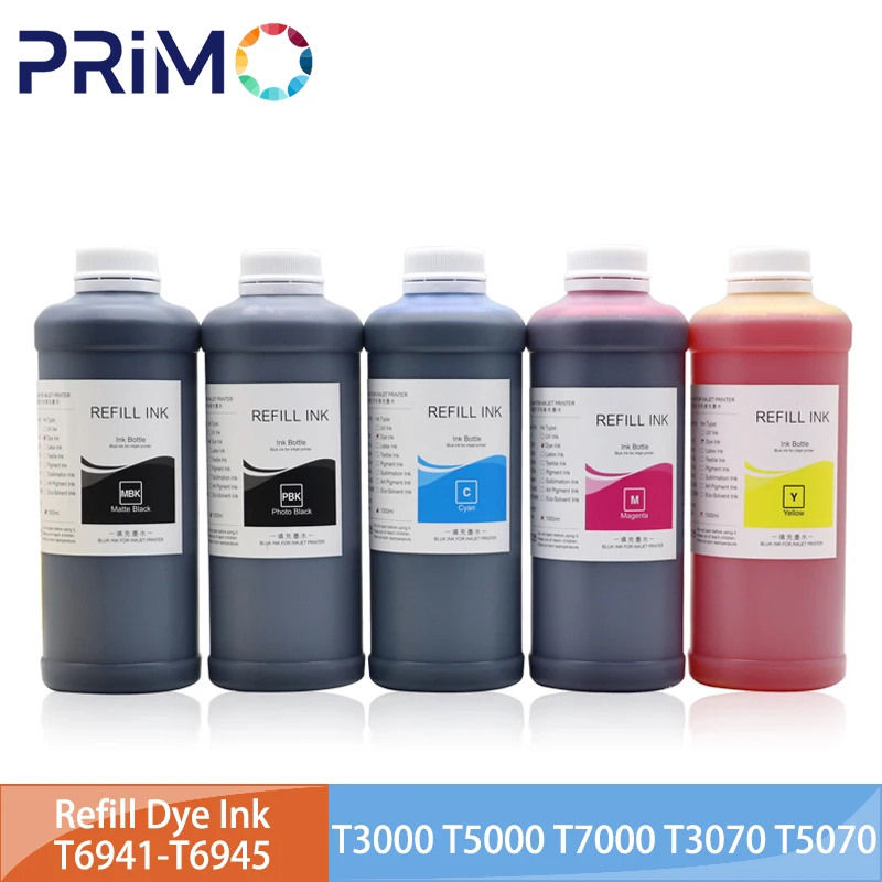 5Colors 500ML Refill Dye Ink for Epson Surecolor T3000 T5000 T7000 T3070 T5070 T7070 T3270 T5270 T7270 T3200 T5200 T7200 Printer