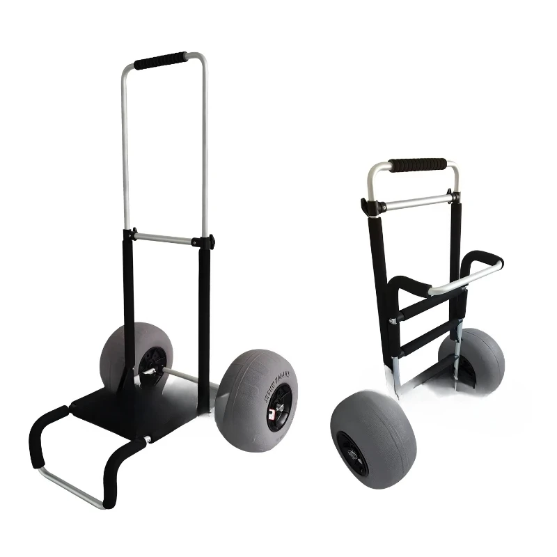 

Aluminum material and two-wheel balloon wheel folding beach car