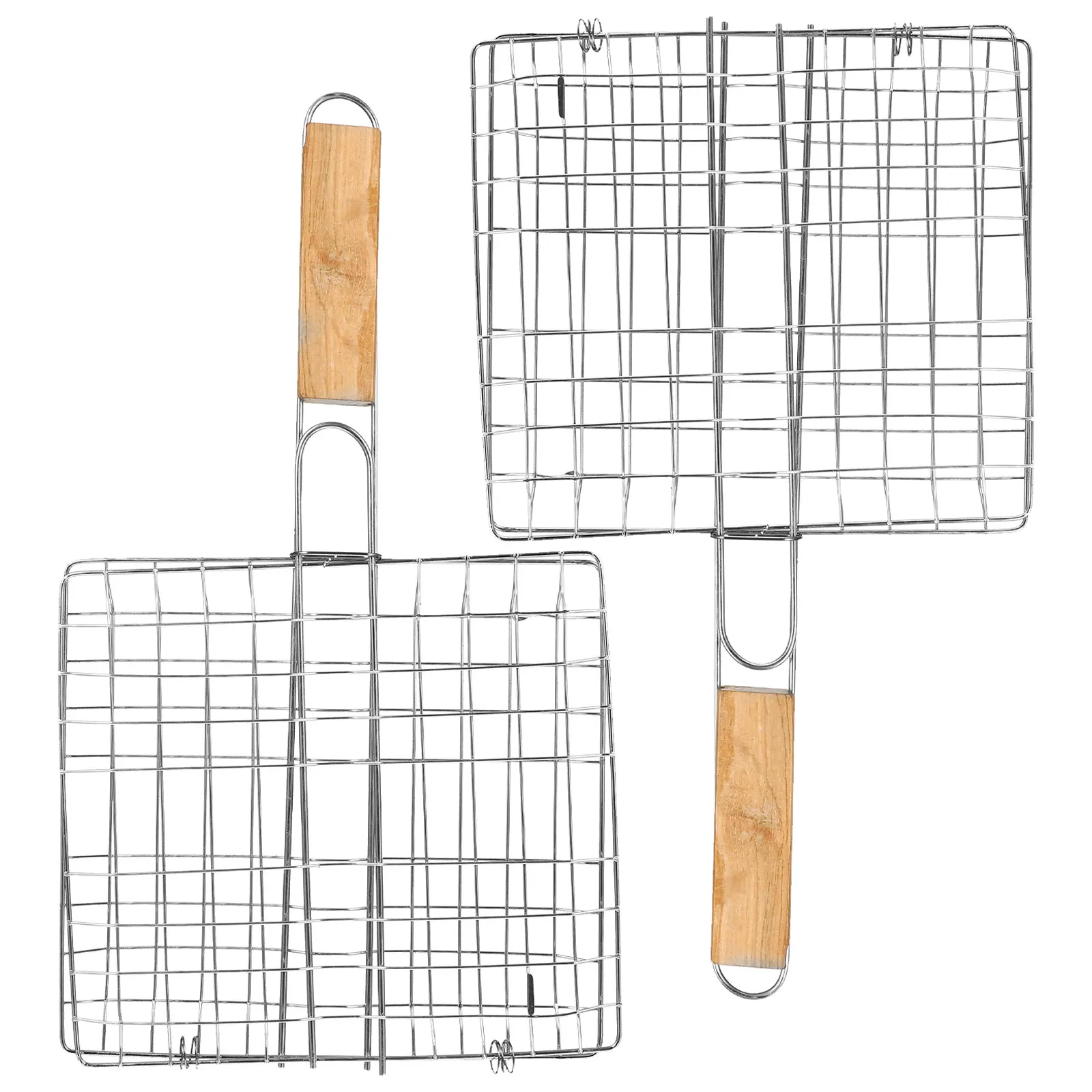 

2Pcs Stainless Steel Barbecue Net Clamp Heavy Duty Grilling Mesh Holder Bbq Tool Outdoor Cooking Barbecue Party Camping
