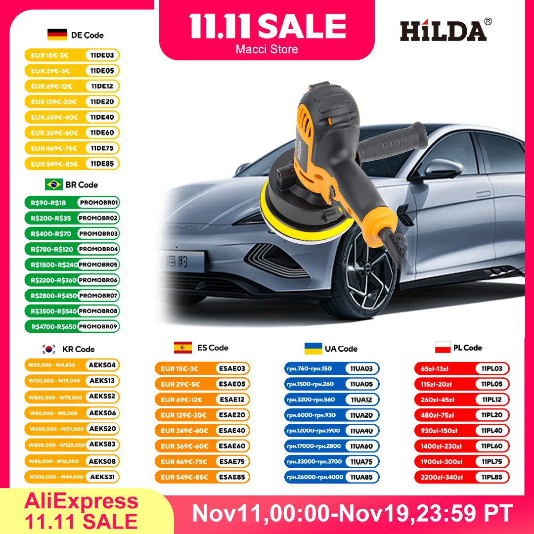 220V Electric Car Polisher with Adjustable Speed