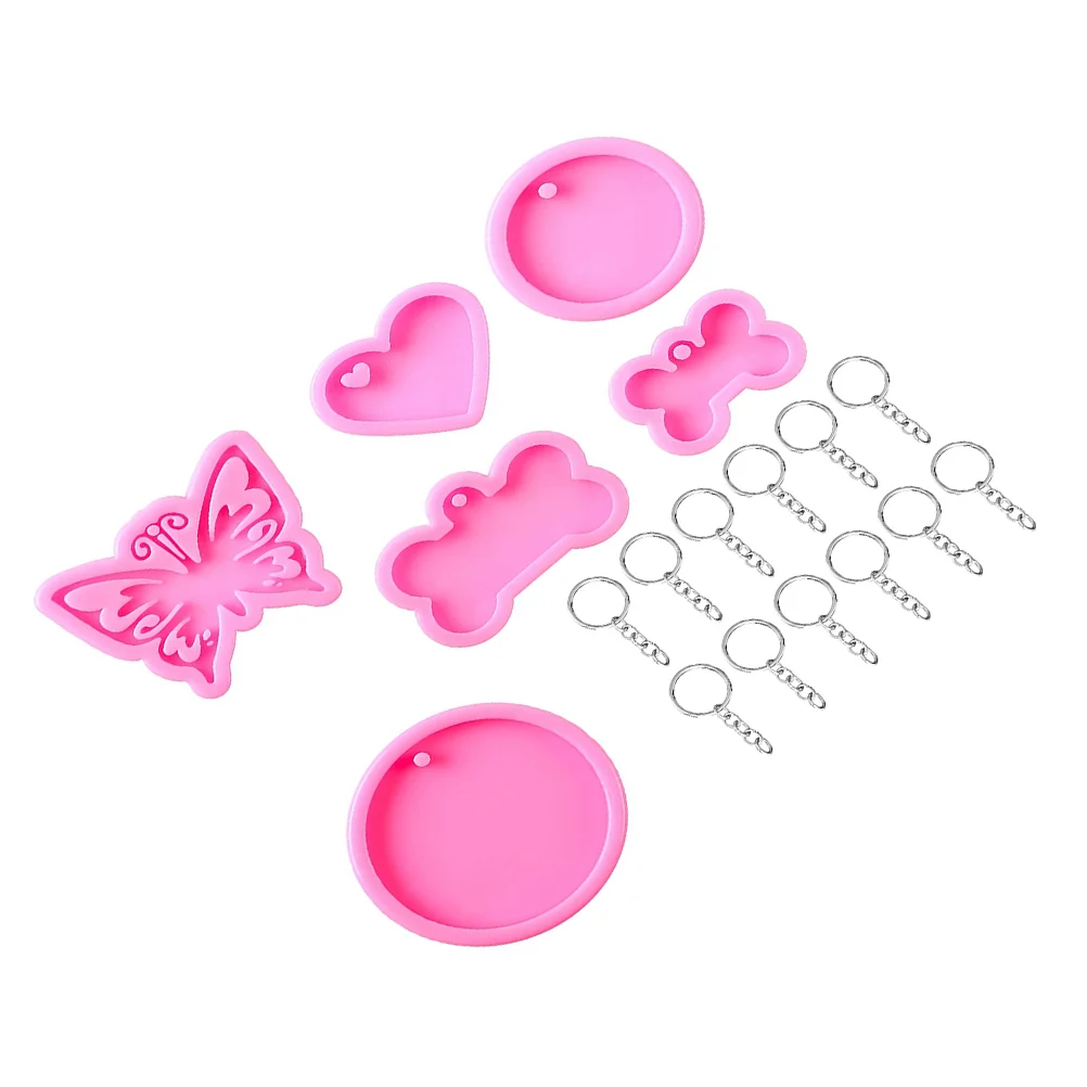 18 Pcs/1set Keychain Mold Diy Resin Accessories Dog Tag Casting Molds Epoxy Round