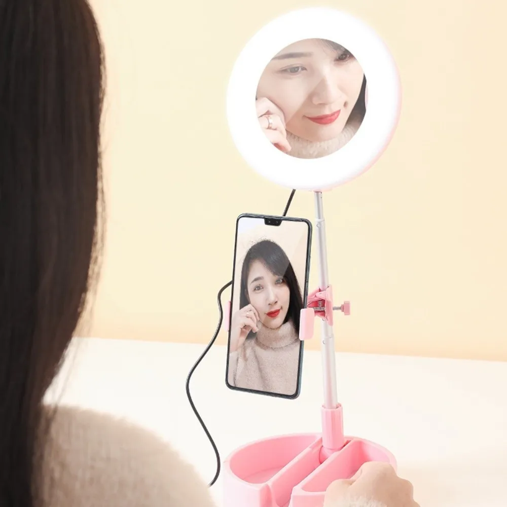 Adjustable Height Makeup Mirror Fill Light Bracket Folding Portable Fill Light Phone Stand Stable Base Universal
