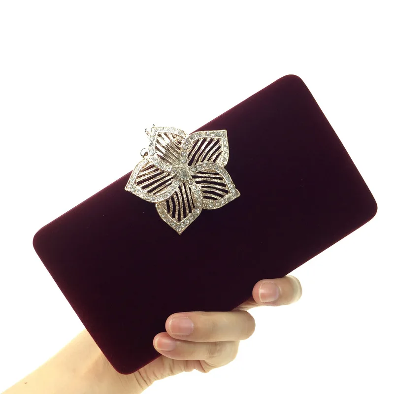 Fashion Women Bags Velvet Clutch Diamonds Evening Bags Luxury 2025 Lady Handbags Party Wedding Female Purse