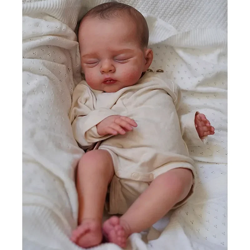 Reborn Bebe Doll Irys Handmade 3D Skin Multiple Layers Painting Collectible Lifelike Art Doll With Draw Hair 18''