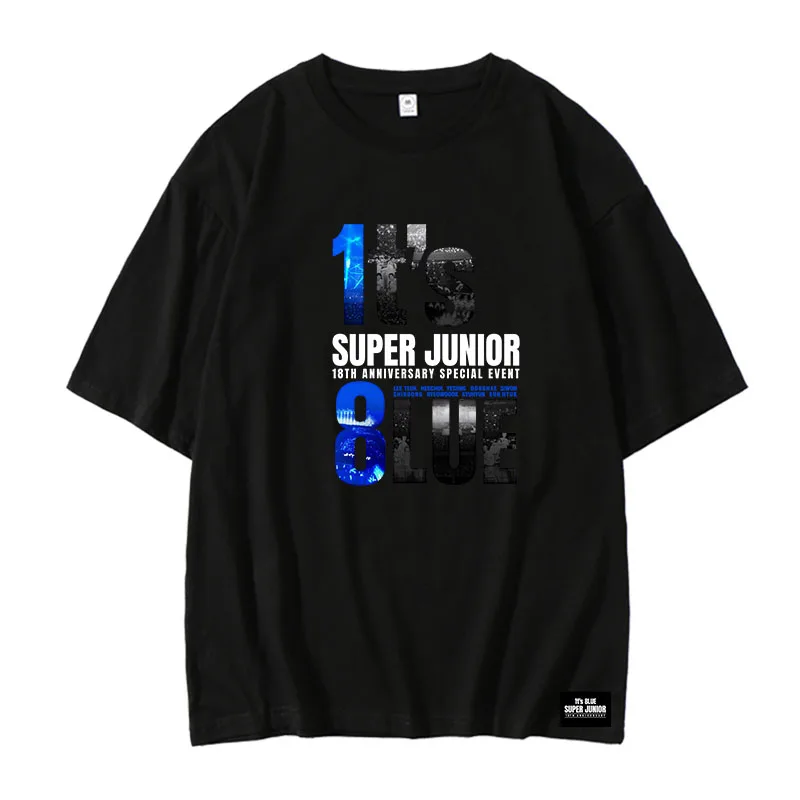 SUPER JUNIOR anniversary TシャツL 公式グッズ SUPER JUNIOR T-shirt 18th Anniversary 1ts 8lue Same T Shirt Summer
