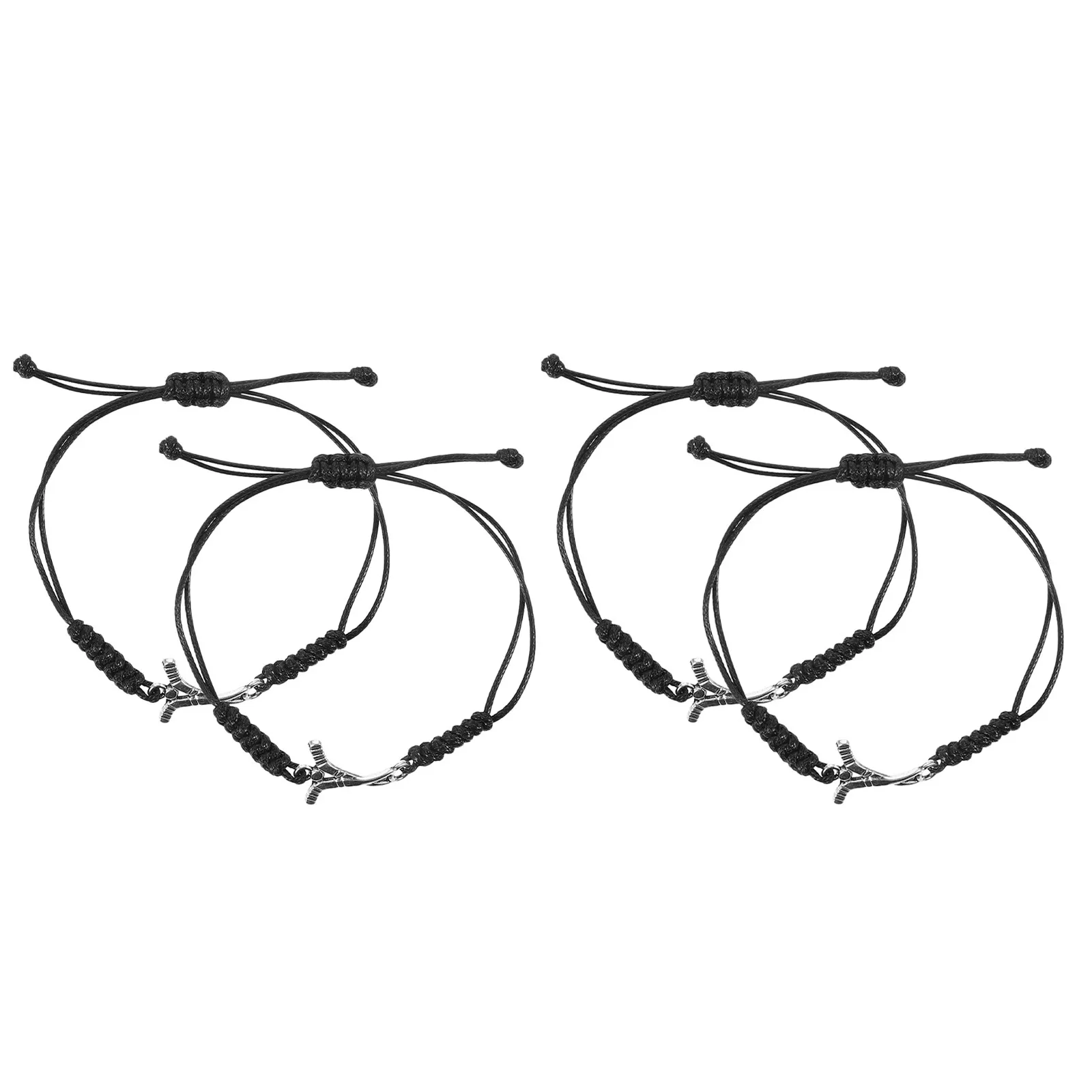 4Pcs Hockey Team Bracelet Adjustable Braided Rope Wristband Sports Style Hockey Training Equipment Fan Jewelry for All Ages