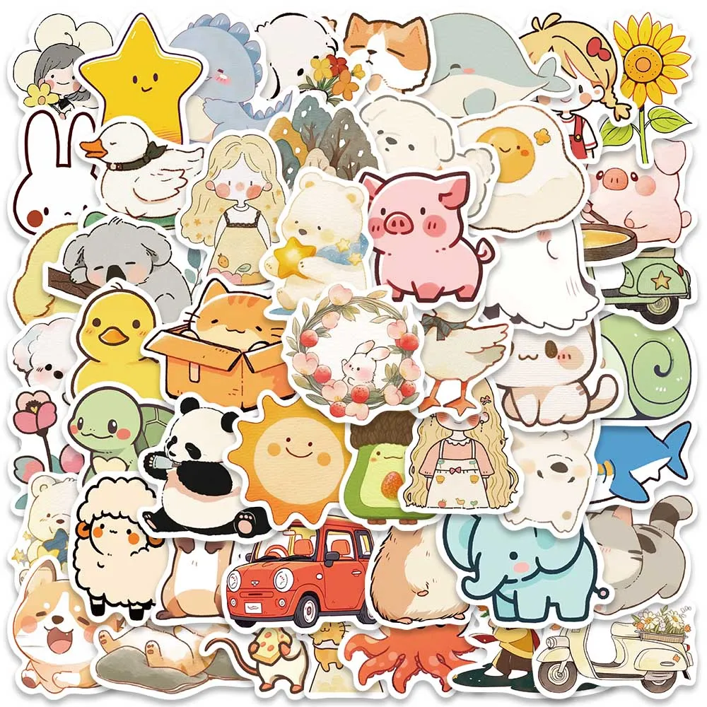 

50pcs Cute Cartoon Animals Kids Stickers Wateproof Graffiti For Luggage Guitar Skateboard Laptop Bicycle Vinyl Car Decals