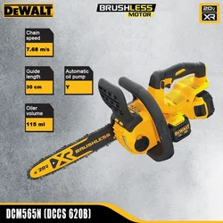 Dewalt-ワイヤレスチェーンソーdcm565n,20v,7.8メートル/秒12インチ,自動オイルポンプ,木製切断,ユニバーサル,18vバッテリー