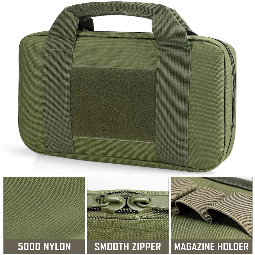 

Pistol Bag Concealed Carry Case Soft Padded Handgun Pouch with Magazine Storage Slot Pistol Wallet Hunting Accessories