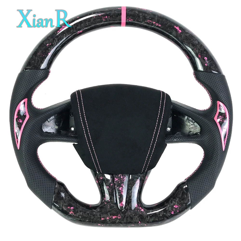 

Pink Forged Carbon Fiber Steering Wheel for Infiniti Q50 Car Steering Wheel Supports Customization