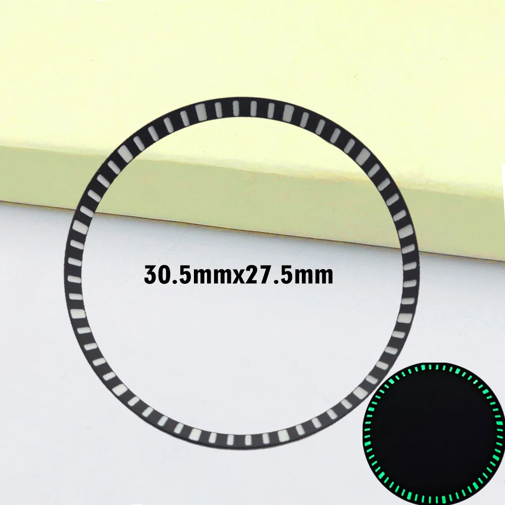 Mod SKX007 Зеленое светящееся кольцо с главой подходит для SKX007 SKX009 SPRD SKX171, внутреннее кольцо корпуса часов 30,5 мм, медное кольцо с главой частью