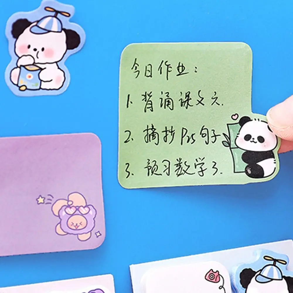 2 Pcs Cute Cartoon Notepad Girl Heart Colorful Sticky Notes Multifunction Portable Memo Pad Stationary Supplies