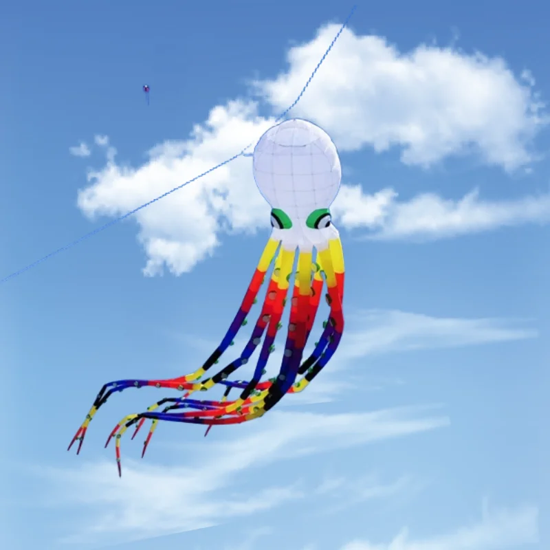 

free shipping new 13m large octopus kites for adult flying toys kite reel ripstop nylon kevlar paragliding outdoor