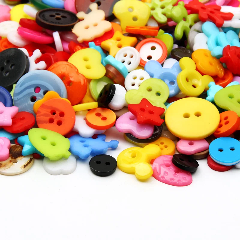 50Pcs Cartoon Resin Buttons Plastic Buttons For Kids Clothes Sewing Buttons Scrapbooking Garment DIY Apparel Accessories