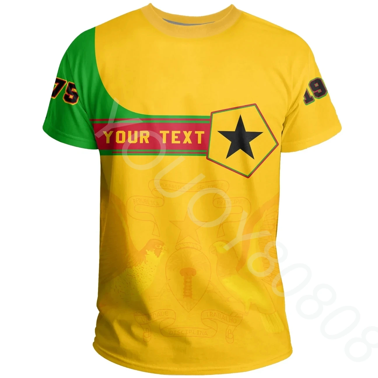 (Customized) Africa T-shirt Summer Casual Sweatshirt Sao Tome and Principe Tee Pentagon Style Print Harajuku Street Style