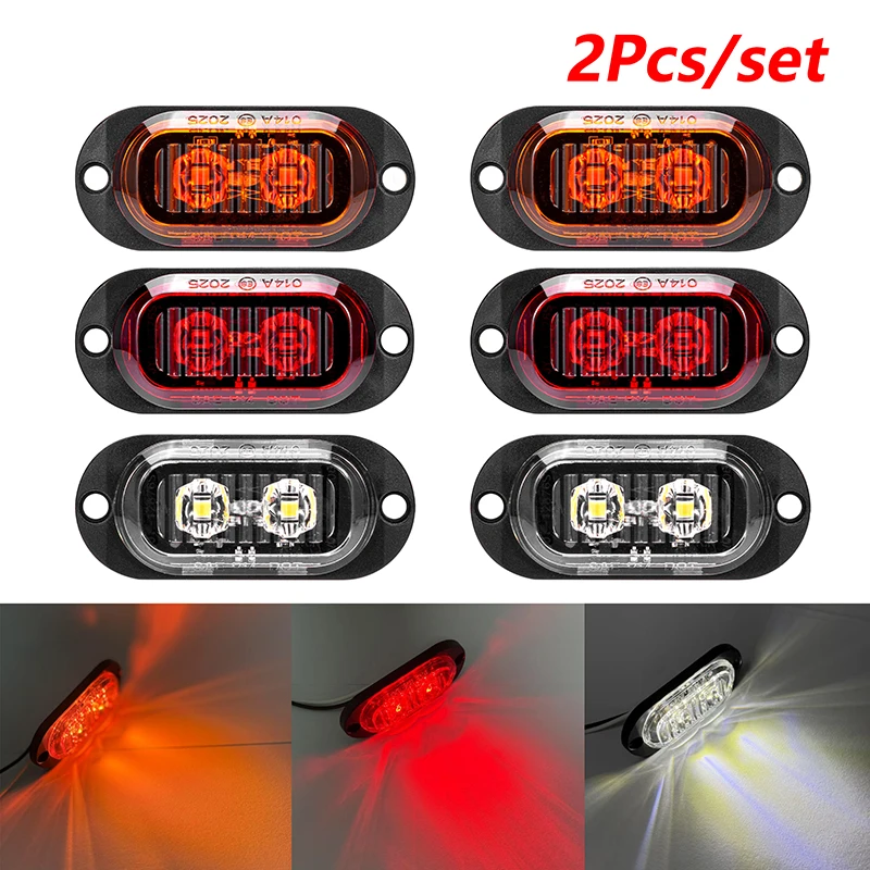 

2Pcs 12V 24V Truck Position Lights Car Side Marker Lamps LED Signal Light Trailer Lights Indicator Taillights Auto Accessories
