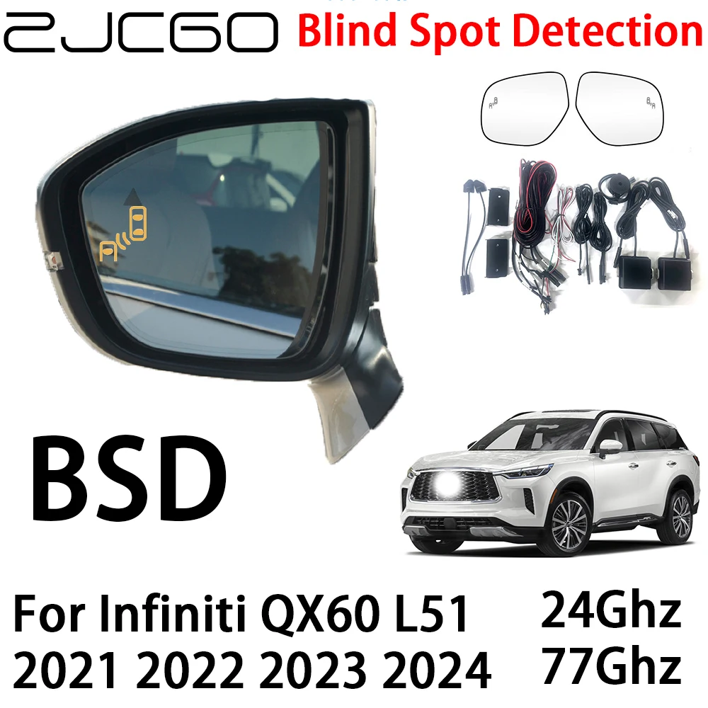 

ZJCGO Car BSD Radar Warning System Blind Spot Detection Safety Driving Alert for Infiniti QX60 L51 2021 2022 2023 2024