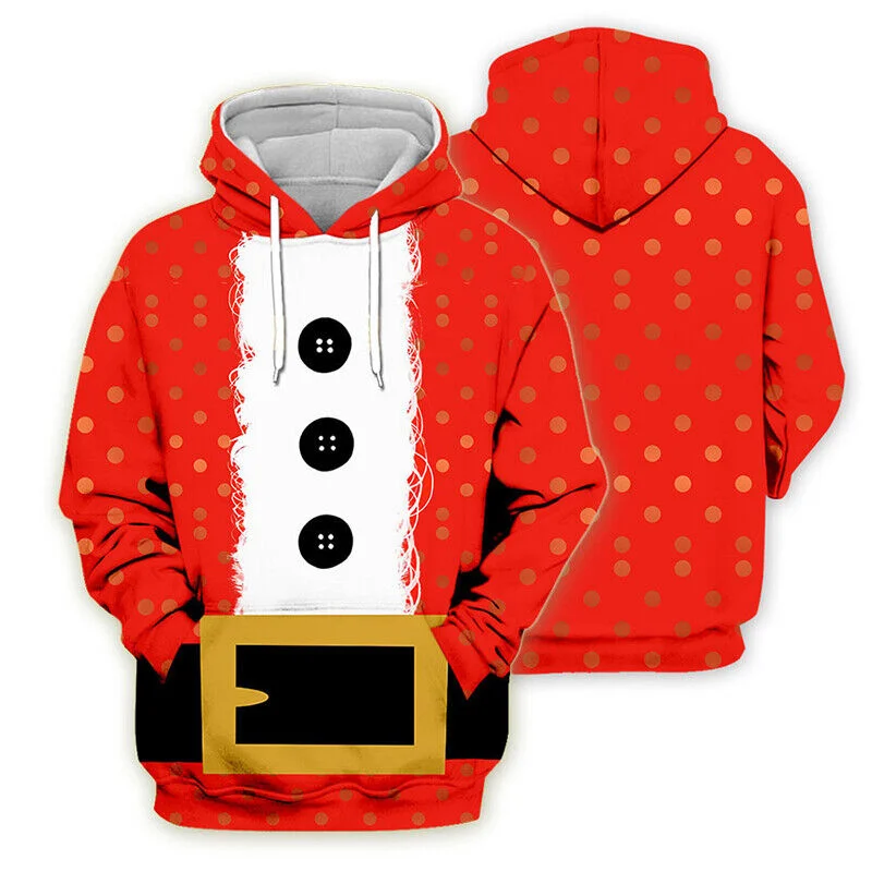 Lustiges Design Weihnachtskleid 3D-gedruckte Hoodies für Männer Kleidung Mode Neu in Hoodie Sweatshirts Weihnachtsmann Cosplay Y2k Tops