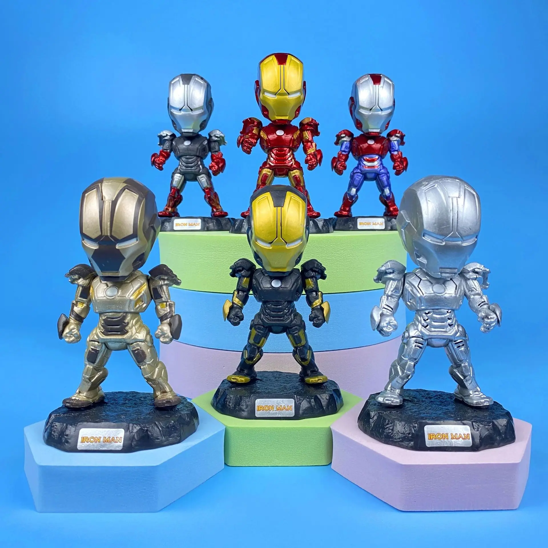 6 pieces/set of Marvel Avengers Iron Man hand model toys love to collect charm gifts