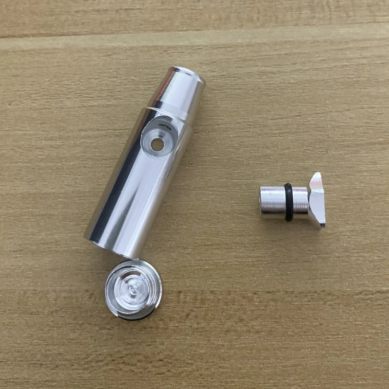 All-in-One Silver/Black Kit Metal Bullet Dispenser Aluminum Alloy Tube Portable Stash Jar Container With Cleaning Brush view 5