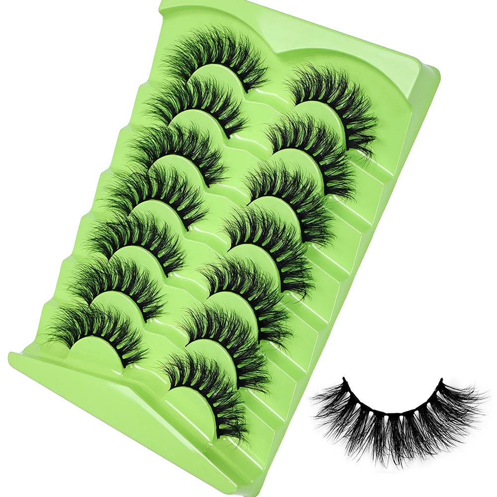 7 Paar Pluizige Wimpers Dikke Wimpers Strips Ronde Lange Dikke Nep Wimpers Russische D Curl Strips Wimpers