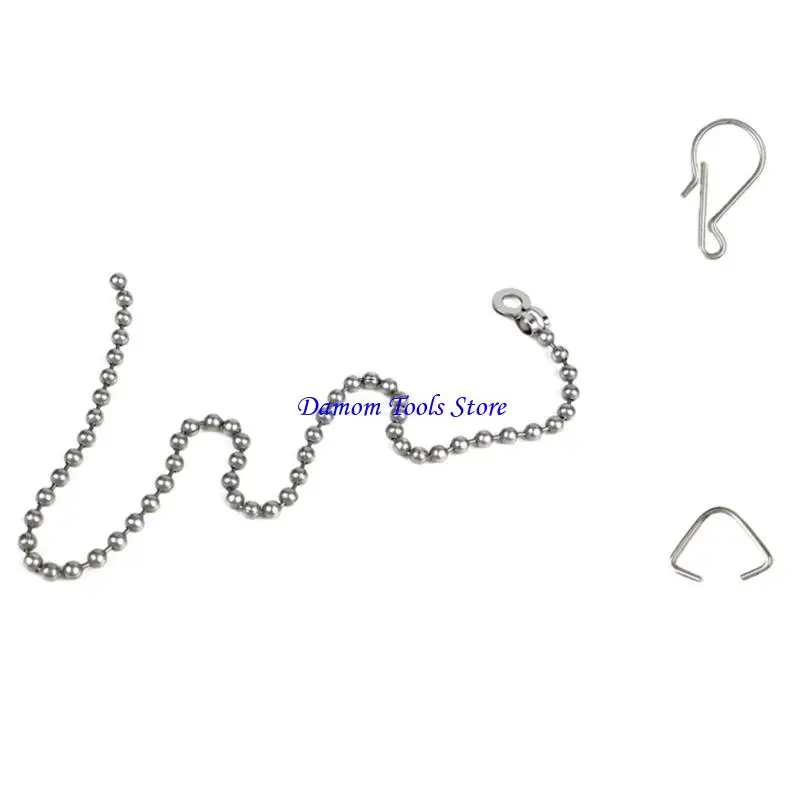 57BE 10Pcs Easy Fix Stainless Steels Flush Flapper Chain Replacement Universal Toilet Bowl Chain With Hook and Rings